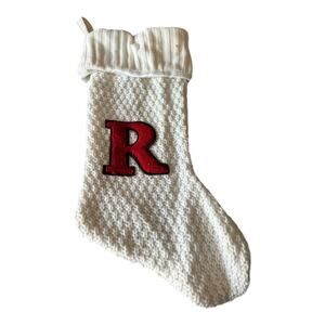 Wondershop Monogram Stocking White Knit R Letter
